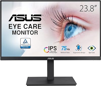 ASUS VA24EQSB Eye Care Monitor 24 Zoll FHD | Ergonomisch, Blaulichtfilter, Adaptive Sync